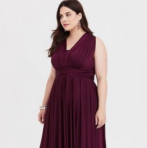 Special Occasion Burgundy Convertible Maxi Dress